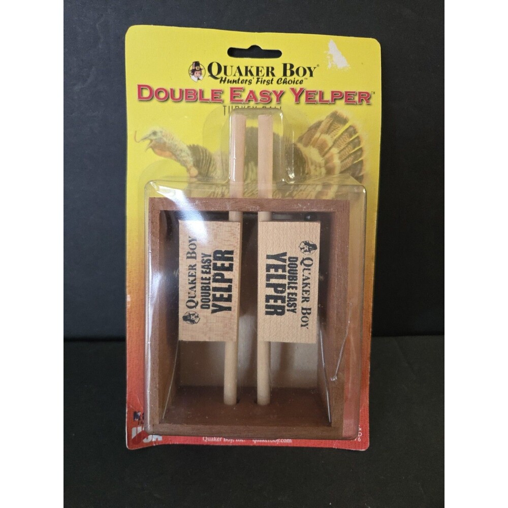 New Quaker Boy Double Easy Yelper Push Button Turkey Box Call Wood Hunting New